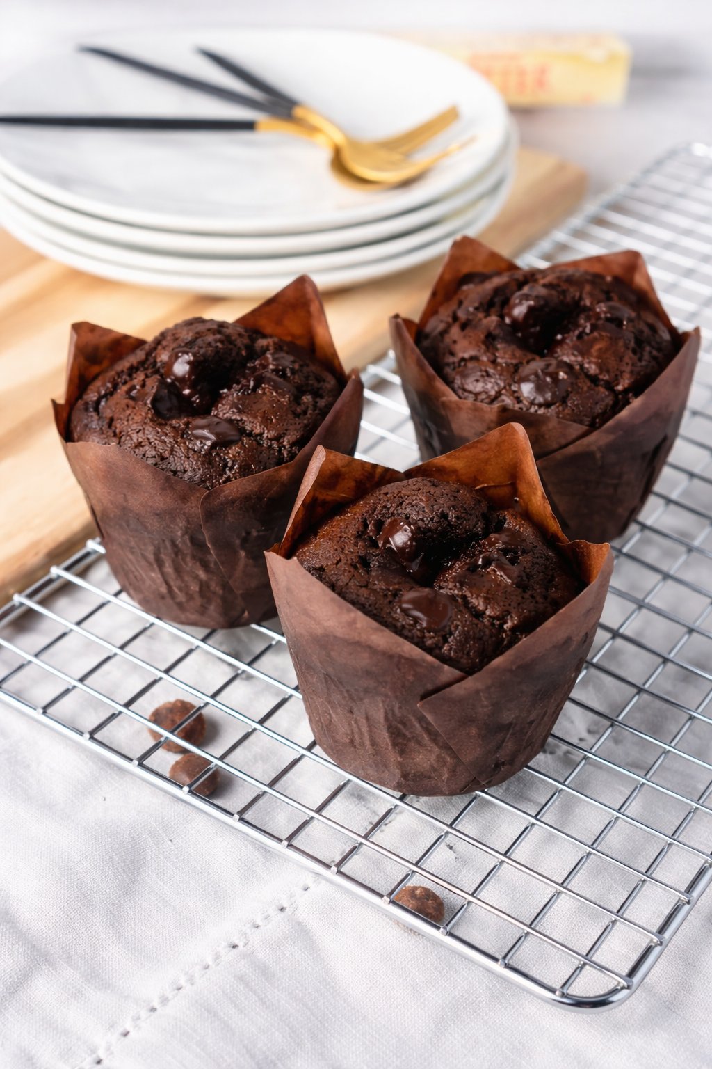 Dark chocolate muffins