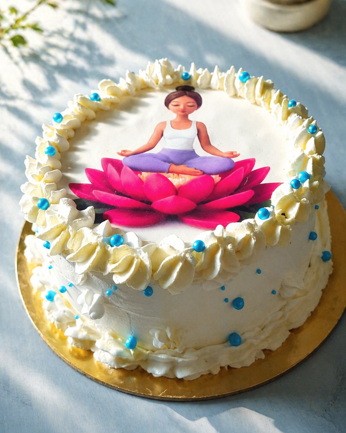 Custom yoga theme birthday cake